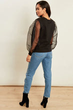 Load image into Gallery viewer, Black Jumper With Organza Sleeves