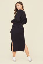 Load image into Gallery viewer, Black Chunky Knitted Ribbed Drop Shoulder Belted Cardigan