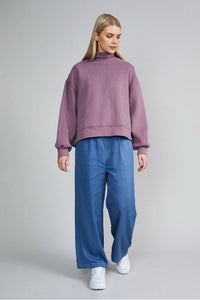 Dusty Purple Oversized Balloon Sleeve Sweat