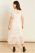 Load image into Gallery viewer, Pink Tiered Mesh Midi Ruffle Dress