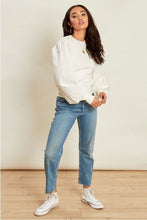 Load image into Gallery viewer, White Jumper with Cotton Puff Sleeves