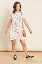 Load image into Gallery viewer, Pink Polka Dot Mini Smock Dress